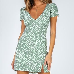 Princess Polly green Charlee mini dress